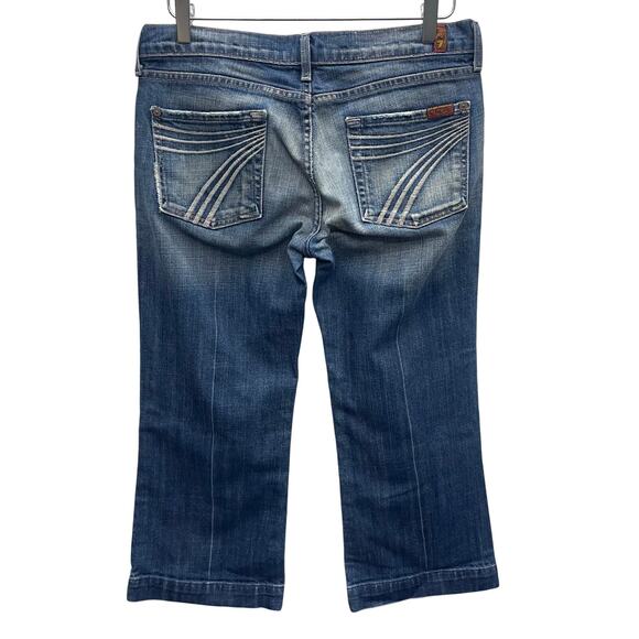 7 For All Mankind Dojo Cropped Denim Jeans Size 29 (Marked Damaged) - Picture 9 of 12